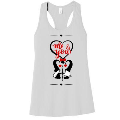 Me And You Happy Valentines Day Gnomes And Hearts Women's Racerback Tank