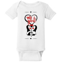 Me And You Happy Valentines Day Gnomes And Hearts Baby Bodysuit