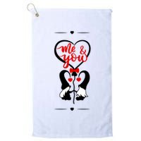 Me And You Happy Valentines Day Gnomes And Hearts Golf Towel