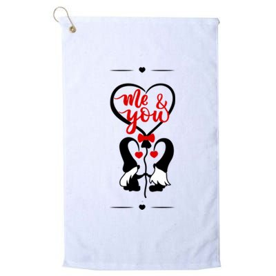 Me And You Happy Valentines Day Gnomes And Hearts Platinum Collection Golf Towel