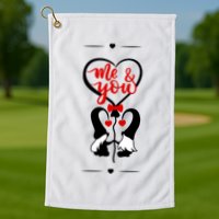 Me And You Happy Valentines Day Gnomes And Hearts Golf Towel