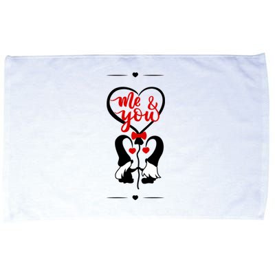 Me And You Happy Valentines Day Gnomes And Hearts Microfiber Hand Towel