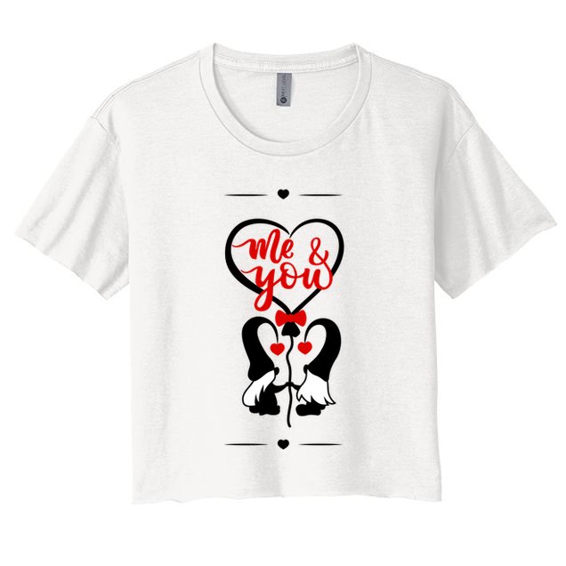 Me And You Happy Valentines Day Gnomes And Hearts Crop Top