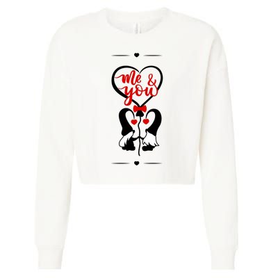 Me And You Happy Valentines Day Gnomes And Hearts Cropped Pullover Crew