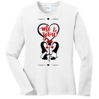 Me And You Happy Valentines Day Gnomes And Hearts Ladies Long Sleeve Shirt