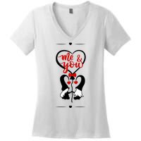 Me And You Happy Valentines Day Gnomes And Hearts Women's V-Neck T-Shirt