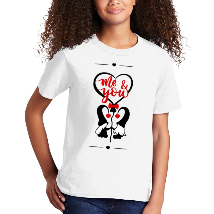 Me And You Happy Valentines Day Gnomes And Hearts Kids T-Shirt