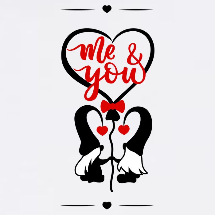 Me And You Happy Valentines Day Gnomes And Hearts Kids T-Shirt