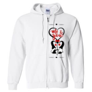 Me And You Happy Valentines Day Gnomes And Hearts Full Zip Hoodie