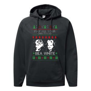 May All Your Christmases Bea White Funny Holiday Festive Performance Fleece Hoodie