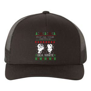 May All Your Christmases Bea White Funny Holiday Festive Yupoong Adult 5-Panel Trucker Hat