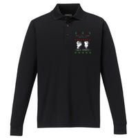 May All Your Christmases Bea White Funny Holiday Festive Performance Long Sleeve Polo