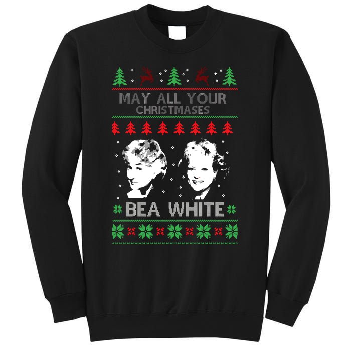 May All Your Christmases Bea White Funny Holiday Festive Sweatshirt