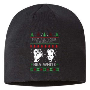 May All Your Christmases Bea White Funny Holiday Festive Sustainable Beanie