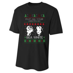 May All Your Christmases Bea White Funny Holiday Festive Performance Sprint T-Shirt