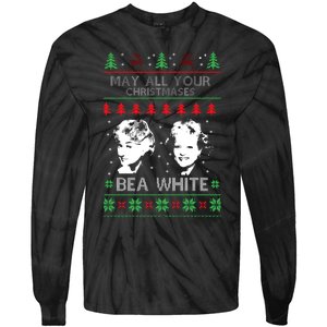 May All Your Christmases Bea White Funny Holiday Festive Tie-Dye Long Sleeve Shirt