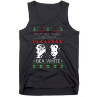 May All Your Christmases Bea White Funny Holiday Festive Tank Top