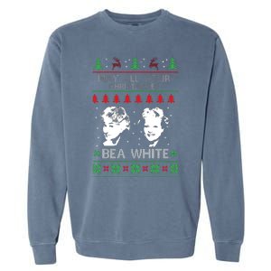 May All Your Christmases Bea White Funny Holiday Festive Garment-Dyed Sweatshirt