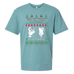 May All Your Christmases Bea White Funny Holiday Festive Sueded Cloud Jersey T-Shirt