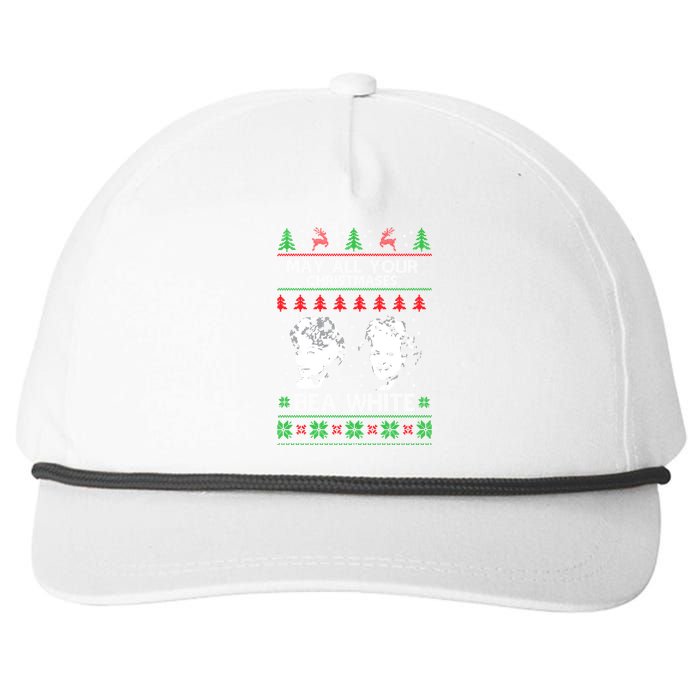 May All Your Christmases Bea White Funny Holiday Festive Snapback Five-Panel Rope Hat