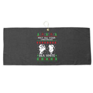 May All Your Christmases Bea White Funny Holiday Festive Large Microfiber Waffle Golf Towel