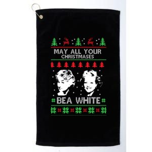 May All Your Christmases Bea White Funny Holiday Festive Platinum Collection Golf Towel