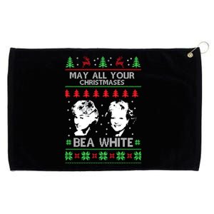 May All Your Christmases Bea White Funny Holiday Festive Grommeted Golf Towel