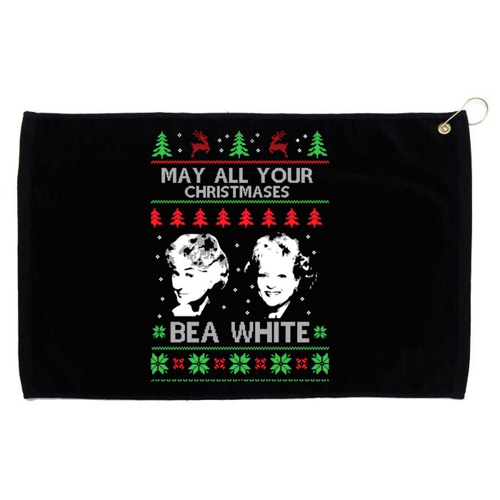 May All Your Christmases Bea White Funny Holiday Festive Grommeted Golf Towel