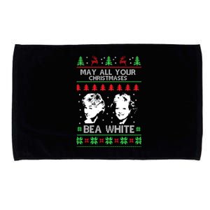 May All Your Christmases Bea White Funny Holiday Festive Microfiber Hand Towel