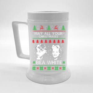 May All Your Christmases Bea White Funny Holiday Festive Beer Stein