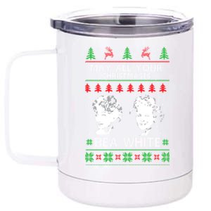 May All Your Christmases Bea White Funny Holiday Festive 12 oz Stainless Steel Tumbler Cup