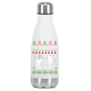 May All Your Christmases Bea White Funny Holiday Festive Stainless Steel Insulated Water Bottle