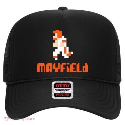 Mayfield Pixel Quarterback Cleveland High Crown Mesh Back Trucker Hat