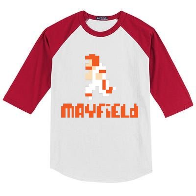 Mayfield Pixel Quarterback Cleveland Kids Colorblock Raglan Jersey