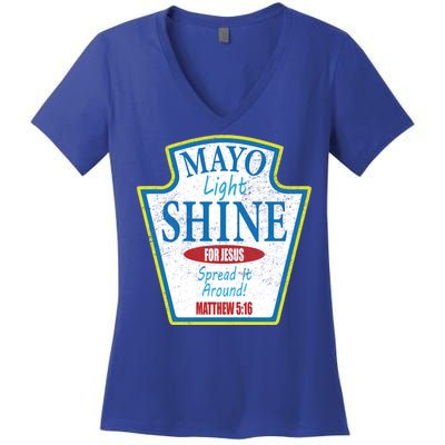 Mayo Light Shine for Jesus Women's V-Neck T-Shirt