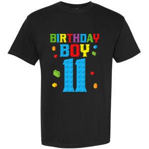 Master Builder 11th Birthday 11 Year Building Bricks Garment-Dyed Heavyweight T-Shirt