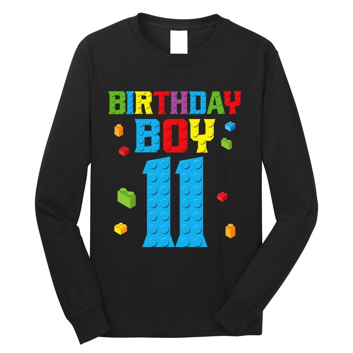 Master Builder 11th Birthday 11 Year Building Bricks Long Sleeve Shirt