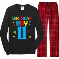 Master Builder 11th Birthday 11 Year Building Bricks Long Sleeve Pajama Set