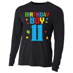 Master Builder 11th Birthday 11 Year Building Bricks Cooling Performance Long Sleeve Crew