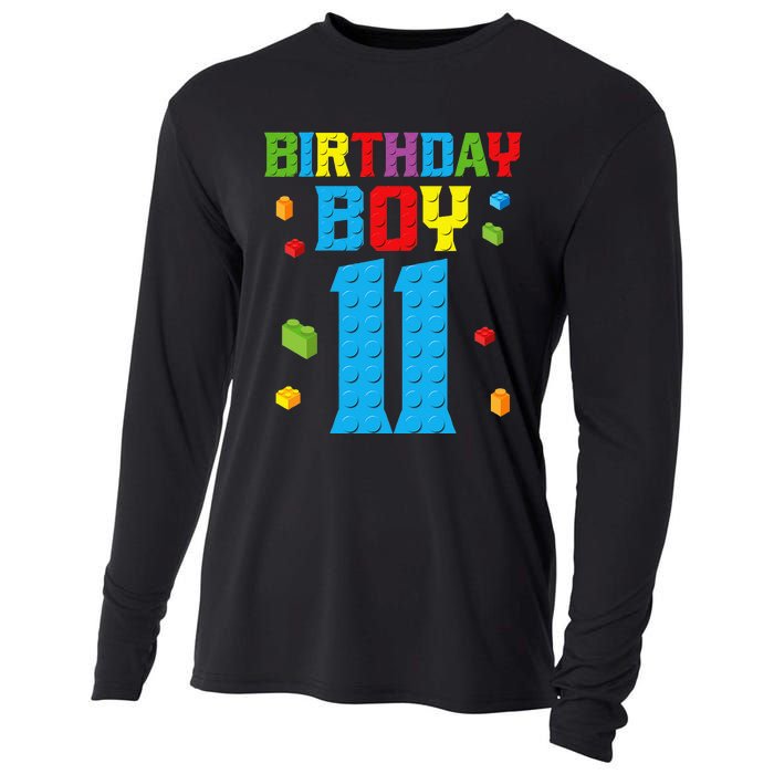 Master Builder 11th Birthday 11 Year Building Bricks Cooling Performance Long Sleeve Crew