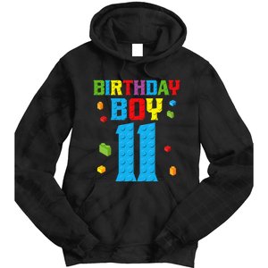 Master Builder 11th Birthday 11 Year Building Bricks Tie Dye Hoodie