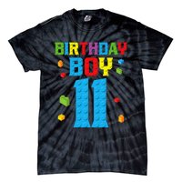 Master Builder 11th Birthday 11 Year Building Bricks Tie-Dye T-Shirt