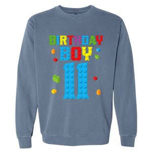 Master Builder 11th Birthday 11 Year Building Bricks Garment-Dyed Sweatshirt