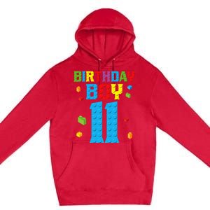 Master Builder 11th Birthday 11 Year Building Bricks Premium Pullover Hoodie