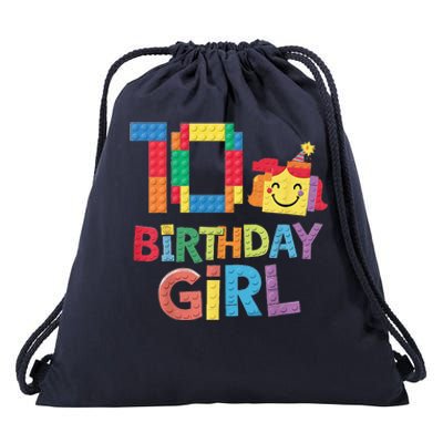 Master Builder 10th Birthday Girl 10 Year Old Brick Blocks Drawstring Bag