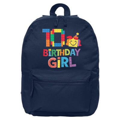 Master Builder 10th Birthday Girl 10 Year Old Brick Blocks 16 in Basic Backpack