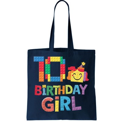 Master Builder 10th Birthday Girl 10 Year Old Brick Blocks Tote Bag