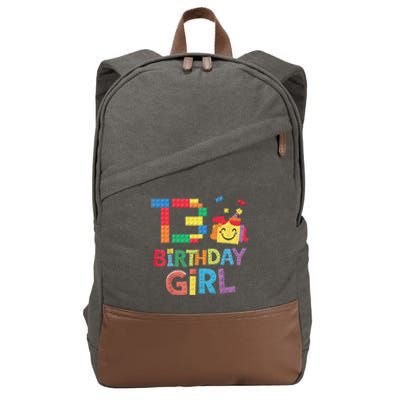 Master Builder 13th Birthday Girl 13 Year Old Brick Blocks Cotton Canvas Backpack