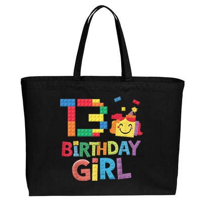 Master Builder 13th Birthday Girl 13 Year Old Brick Blocks Cotton Canvas Jumbo Tote