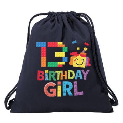 Master Builder 13th Birthday Girl 13 Year Old Brick Blocks Drawstring Bag